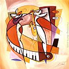Alfred Gockel Famous Paintings - Wailing on the Sax